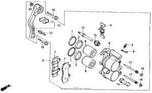 CR125R Fr. brake caliper 84-86