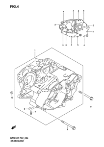 GZ125 Картер двигателя
