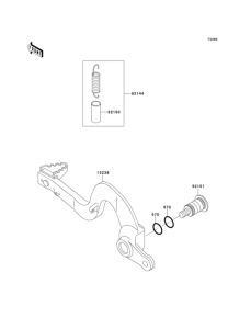 KX125 Педаль тормоза