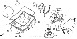 VF1100S Oil filter + oil pan + oil pump