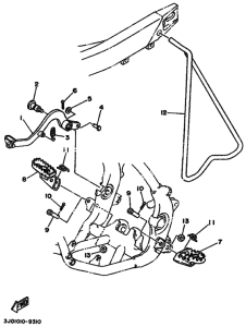 YZ125 YZ125W Support & repose pied