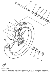 YZ250W Переднее колесо