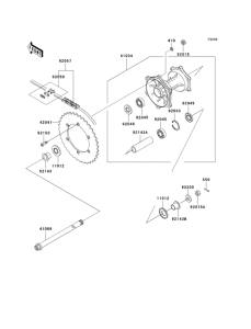KLX250 Задняя ступица колеса