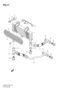 DL650 Масляный радиатор