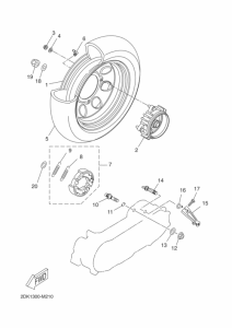 YN50E Rear wheel complete assy