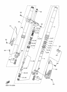 YZ450F Вилка передней оси