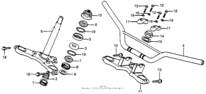 XR100 Handlebar + top bridge + steering stem 83-84