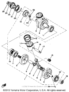 RD400E Коленчатый вал и Поршень