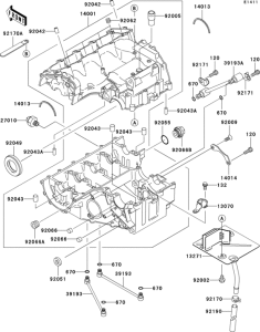 ZX600 Картер двигателя