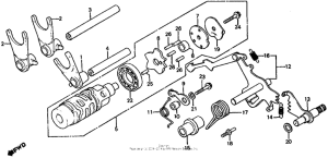 CX650 Shift drum + shift fork