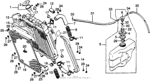 GL1000 Radiator + reserve tank