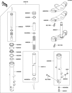 ZR550 Front fork(zr550b-024011-)