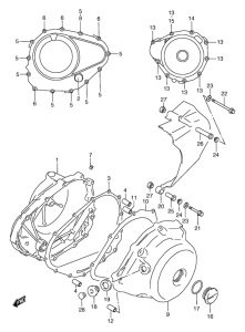 VZ800 Crankcase cover ass`y  (v