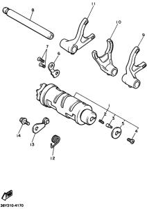 FJ1200 FJ1200B Shift cam & fork