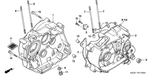 CRF80F Картер двигателя