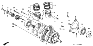 CB125T Crankshaft / piston