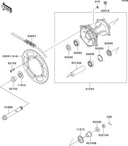 KLX300R Задняя ступица колеса