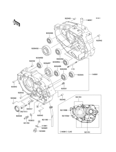KLX300R Картер двигателя