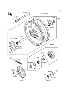 ZX636 Заднее колесо и цепь
