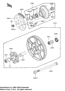KZ1100 Rear wheel / hub / chain