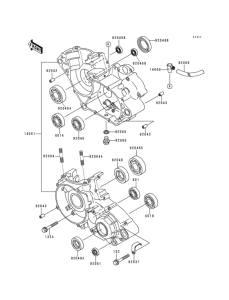 KDX125 Картер двигателя