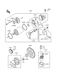 ZX400 Starter motor / starter clutch