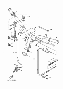 XC125SR ステアリングハンドル & ケーブル