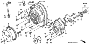 CB900F Крышка картера правая