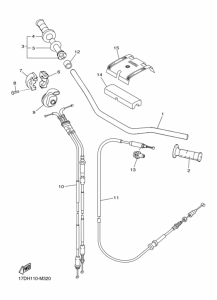 YZ250F Рулевой рычаг и кабель