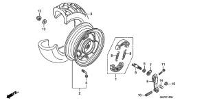 NPS50 Rear wheel complete assy