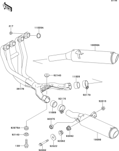ZX500 Глушитель