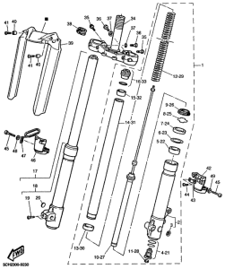 TT600R Передняя вилка