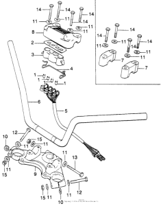 CB750 Handlebar + top bridge