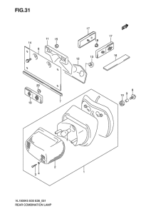 VL1500 Задний комбинированный сигнал