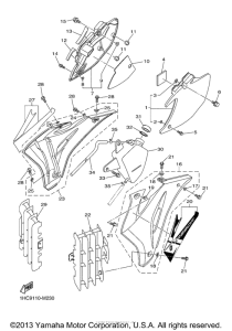 WR250FD Боковые обтекатели