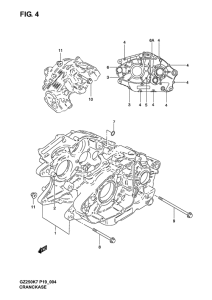GZ250 Картер двигателя
