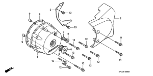 XL125V Крышка картера левая