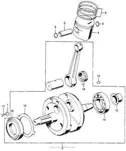 CL100 Коленчатый вал и поршни