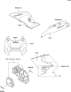 ZX1100 Decals(red)(zx1100-d7 / d8)