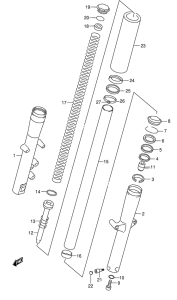 VL1500 Передняя вилка