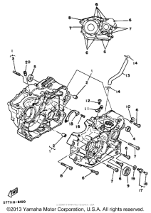 XT350A Картер двигателя