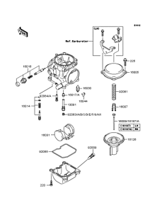 EX250 Карбюратор в разборе