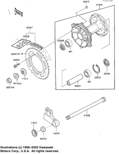 KX125 Rear hub / chain