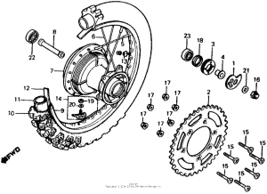 XR500R Rear wheel 83-84