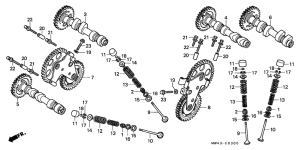 RVF750 Распред вал / клапана