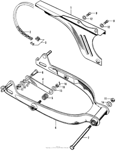 CT70 Chain case + swingarm