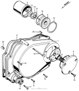 CB450 Right crankcase cover + oilfilter