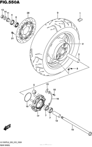 VL1500T Переднее колесо