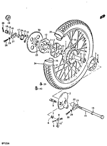 GP125 Rear wheel complete assy