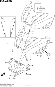 GSX-R1000 Fuel Tank Front Cover (Gsx-R1000L6 E28)